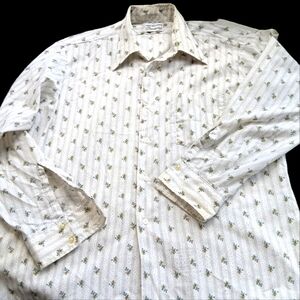 70s Vintage Van Heusen Century Floral Rose Button Down Large